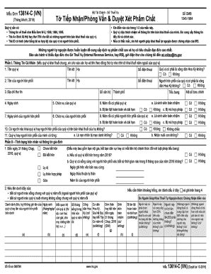 Fillable Online Irs Form 13614 C VN Rev 10 2016 Intake Interview