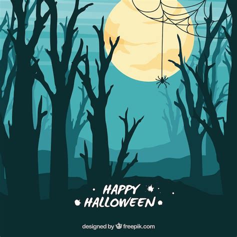 Free Vector | Halloween forest background