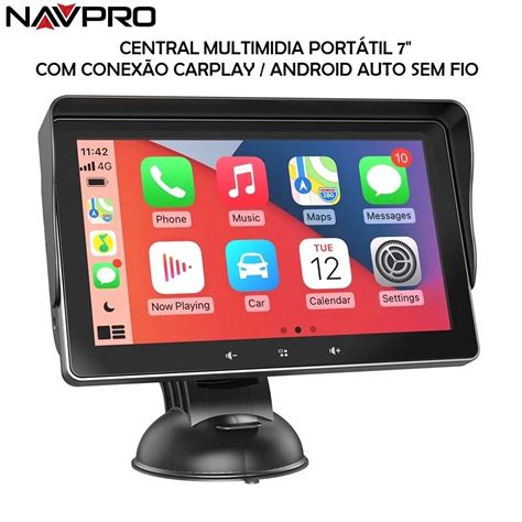 Central Multimidia Portatil Polegadas Conex O Carplay Android