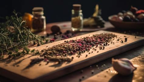 Premium Photo Healthy Seasonings On Rustic Table For Homemade Meal