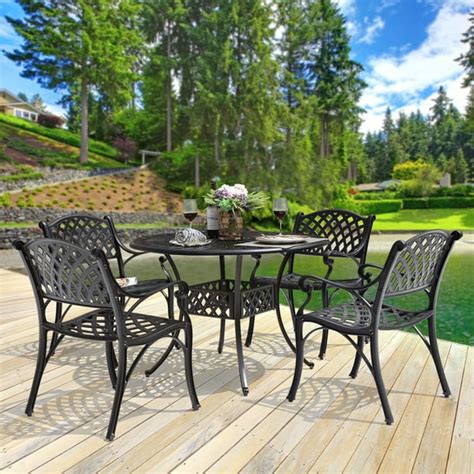 Nuu Garden 5 Piece Patio Bistro Outdoor Dining Furniture Set Ideal