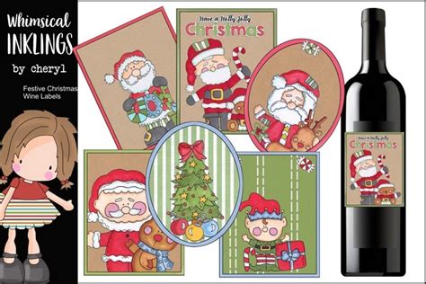 Festive Christmas Wine Labels