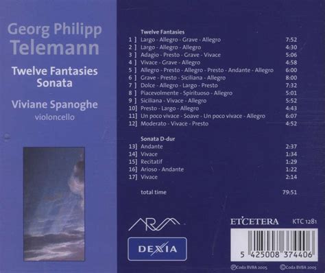 Georg Philipp Telemann Fantasien F R Violine Solo Arr F R Cello