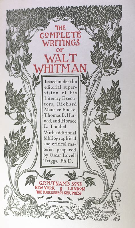 Complete Poems And Prose Of Walt Whitman 1855 1888 Authenticated And Personal Book Handled By