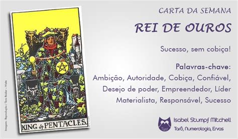 Carta Da Semana Rei De Ouros Isabel Mitchell Tarot