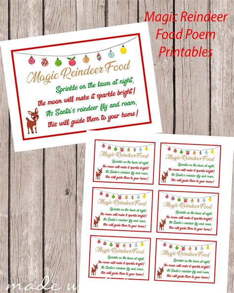 Reindeer Food Poem Printable Digital Download Etsy Reindeer Food