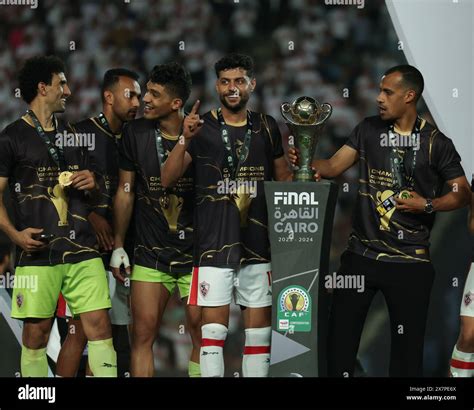 Cairo Egypt May Players Of Zamalek Celebrates After Winning