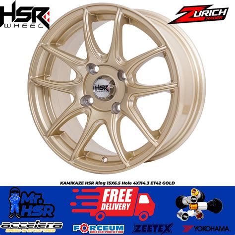 Jual VELEK RACING HSR KAMIKAZE JDM RING 15 RATA BODY GOLD VELG MOBIL