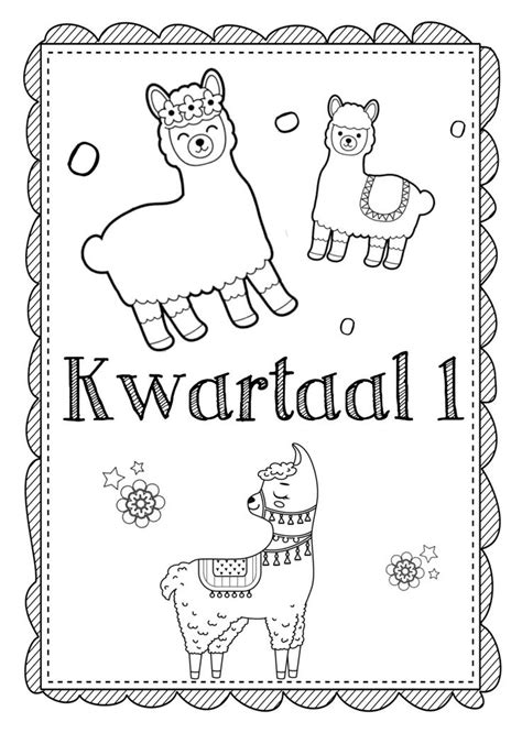 Llama Skool Voorblad School Page Covers Kwartaal 1 Term 1 School