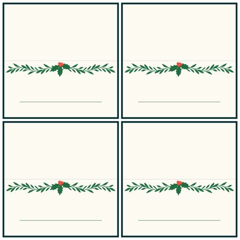 Free Christmas Name Card Templates Printable Templates