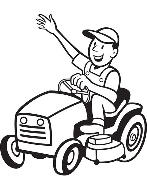 Farmer With Tractor Coloring Page Free Printable Coloring Pages For Kids