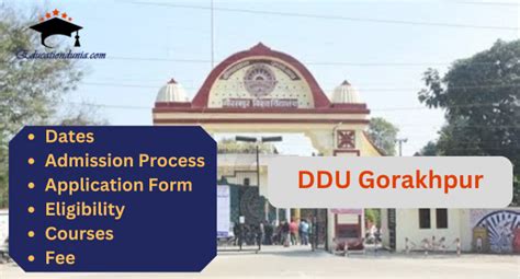 Ddu Gorakhpur Admission 2025 26 Form Last Date Eligibility