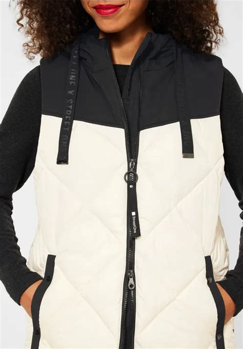 Street One Gilet Long Dans Un M Lange De Mati Res In Beige Street One