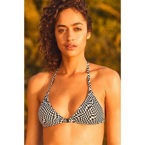 Out From Under Printed Triangle Racerback Bikini Top 34 Liked On