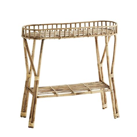 Madam Stoltz Table Console En Tiges De Bambou Style Retro Campagne