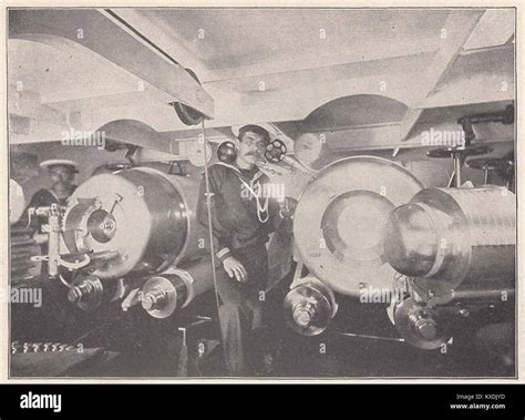 Interior of Turret - These are thirteen-inch guns in a turret of the first-class battleship ...