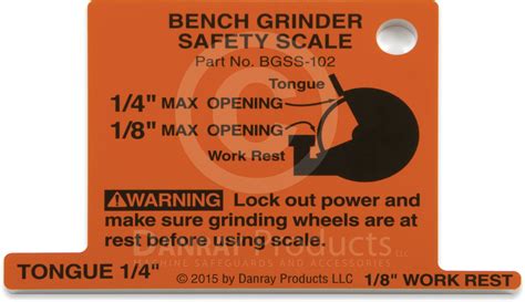 Bench Grinder Safety Scale | Danray Products