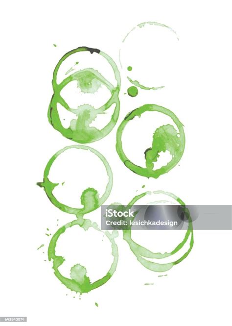 Green Tea Stain On A White Background Stock Illustration Download