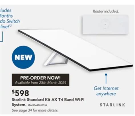 Starlink Standard Kit Ax Tri Band Wi Fi System Offer At Harvey Norman