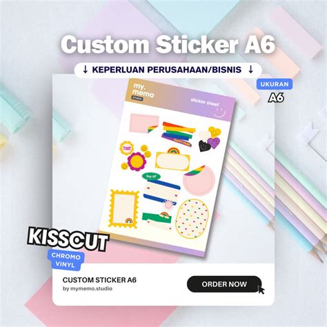 Jual CUSTOM STIKER A6 KISSCUT CHROMO VINYL With My Memostudio CETAK