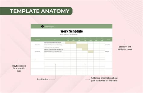 Printable Work Schedule Template in Excel, Google Sheets - Download ...