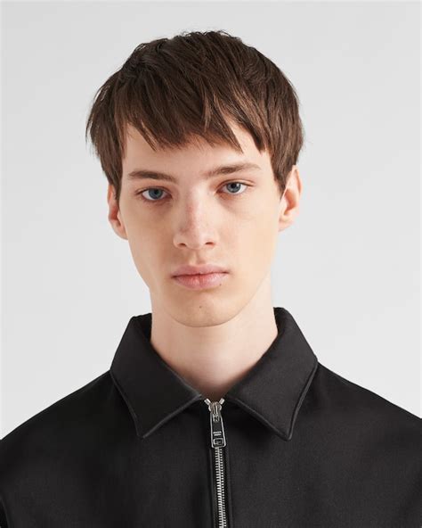 Black Cotton And Silk Blouson Jacket | PRADA