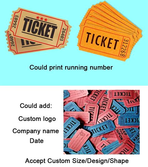 Wholesale Price Custom Raffle Ticket Roll Custom Color Ticket Printing ...