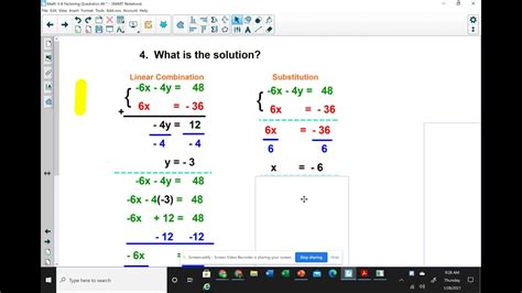 Solving Systems Of Linear Equations Using Linear Combination Youtube