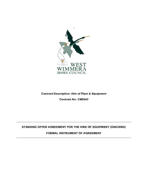 Fillable Online Plant Hire Agreement Template Precedents Fax