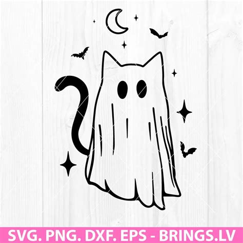 Halloween Cat Svg Black Cat Svg Cat With Moon Svg Cat Cut Cat Cricut