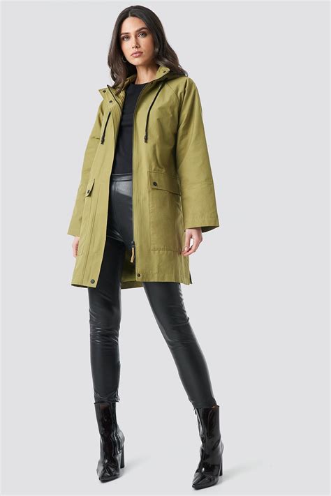 Lightweight Hooded Parka Green Na