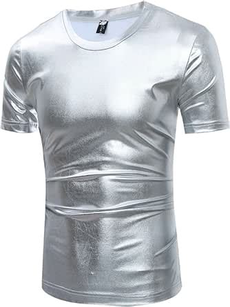 Ainr Playera Para Hombre Con Dise O De M Sculos Met Licos Brillantes