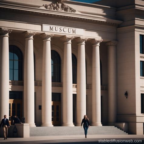 museum buildings front facade stable diffusion