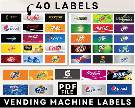 Vending Machine Labels Soft Drinks Vending Machine Labels Pepsi Coke