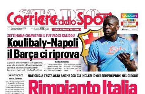 Prima Pagina Cds Campania Koulibaly Napoli Il Bar A Ci Riprova