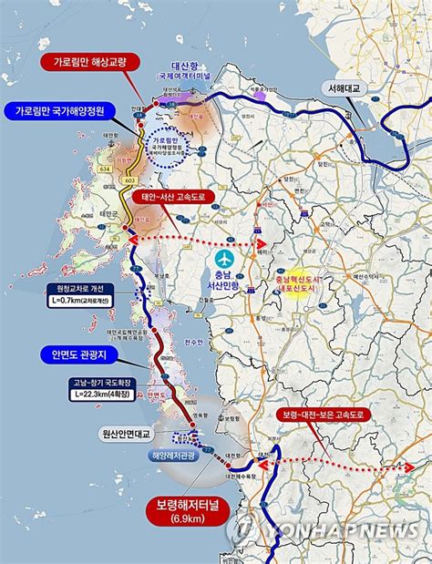 Korea's longest undersea tunnel to open after a month... The tourist map of the west coast of ...