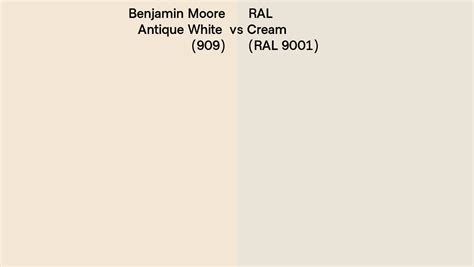 Benjamin Moore Antique White 909 Vs Ral Cream Ral 9001 Side By Side