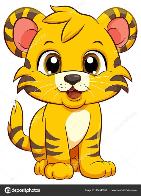 Lindo Tigre Dibujo Animado Personaje Ilustración Vector de stock por ©blueringmedia 664548950