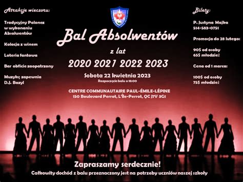 Bal Absolwentów 2023 Szkoła im Jana Pawła II w Montrealu