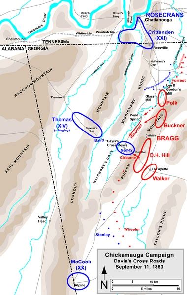 Battle of Chickamauga Maps: The Chickamauga Campaign Map