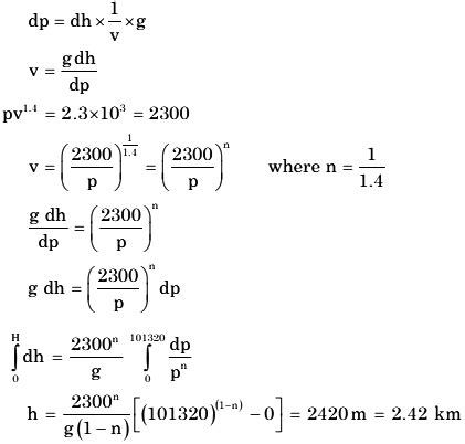 Assume that the pressure p and the specific volume v of the atmosphere ...