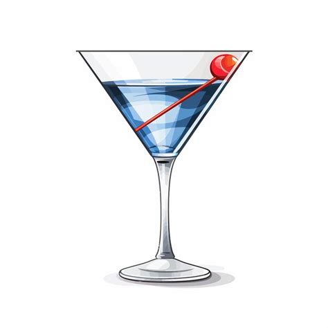 Martini Cocktail Alcoholic Drink Glass Vector Vector Premium