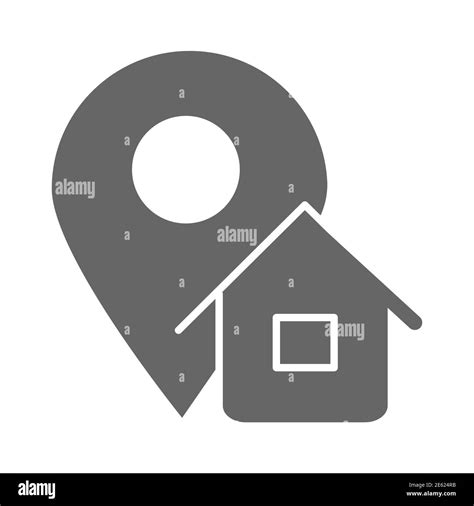 Address solid icon, logistics symbol, Map pointer with house vector ...