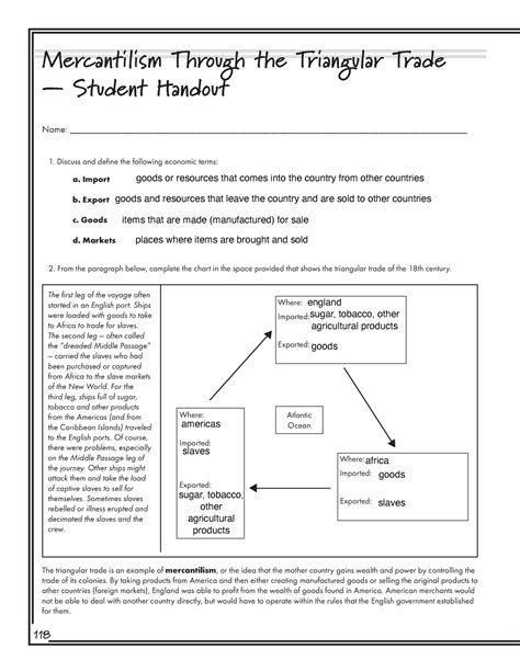 Mercantilism Worksheet The Notes And Answers For This Worksheet 118