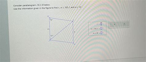 Consider Parallelogram Jklm Below Use The Information Given In The