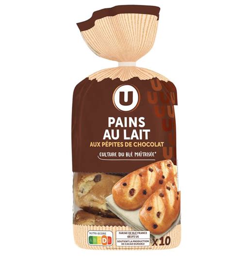 Pains au lait aux pépites de chocolat U x10 350 g Frichti market