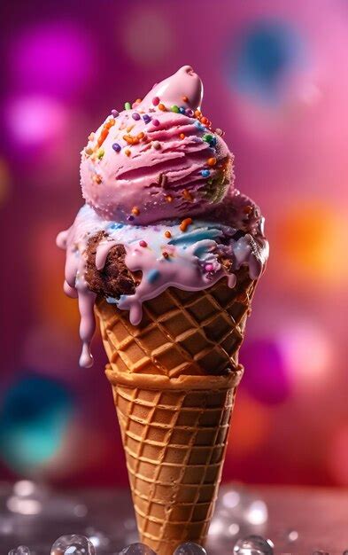 Rainbow Sprinkles Ice Cream Cone