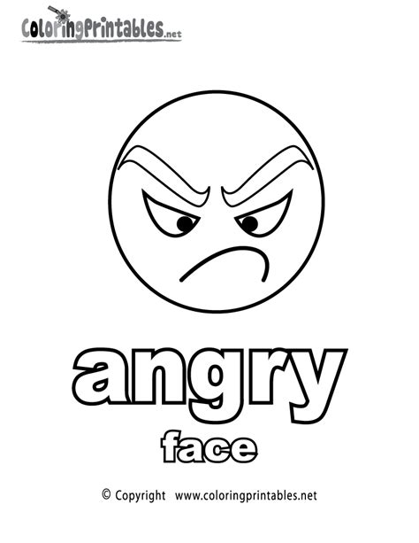 Free Printable Adjectives Angry Face Coloring Page