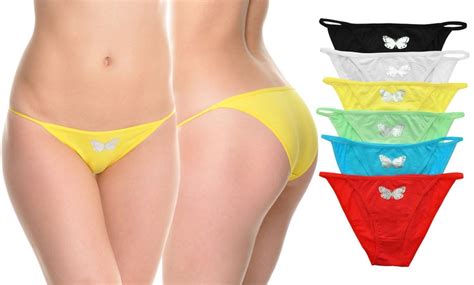 Butterfly Print Cotton String Bikini Panties Pack Groupon