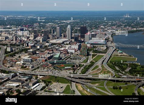 Aerial Photograph Downtown Louisville Kentucky Stock Photo 60211173